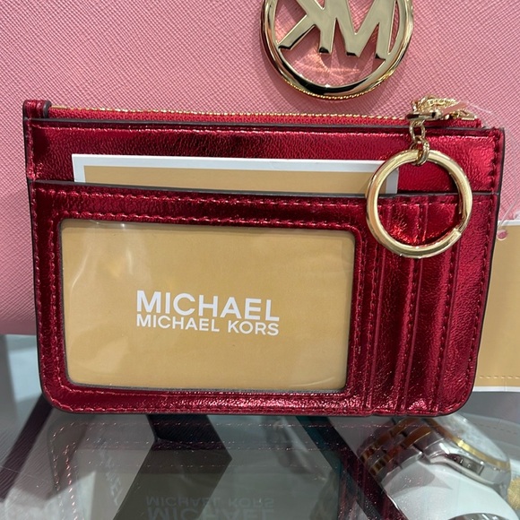 MICHAEL KORS
Jet Set Travel Small Top Zip Coin Pouch With ID
Crimson 
NWT - Picture 8 of 16